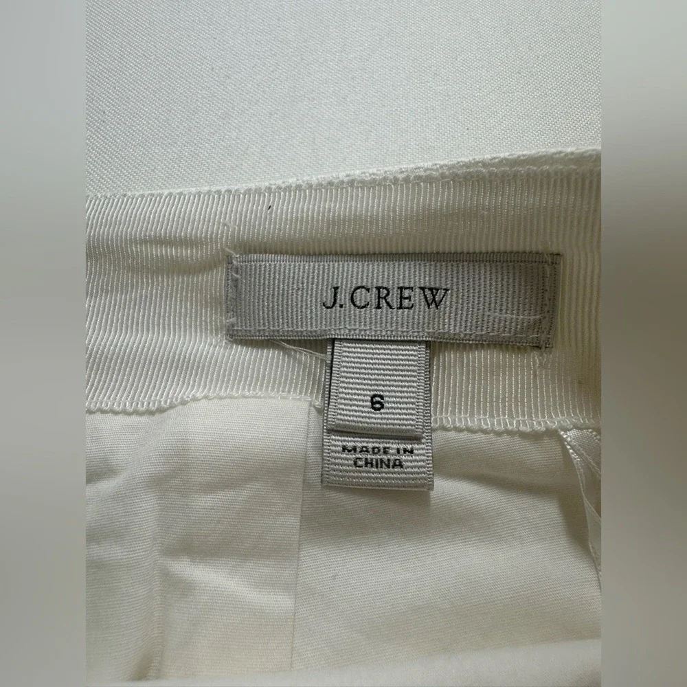 J. Crew Short Pencil Skirt Lace Overlay Size 6 White GUC Twill